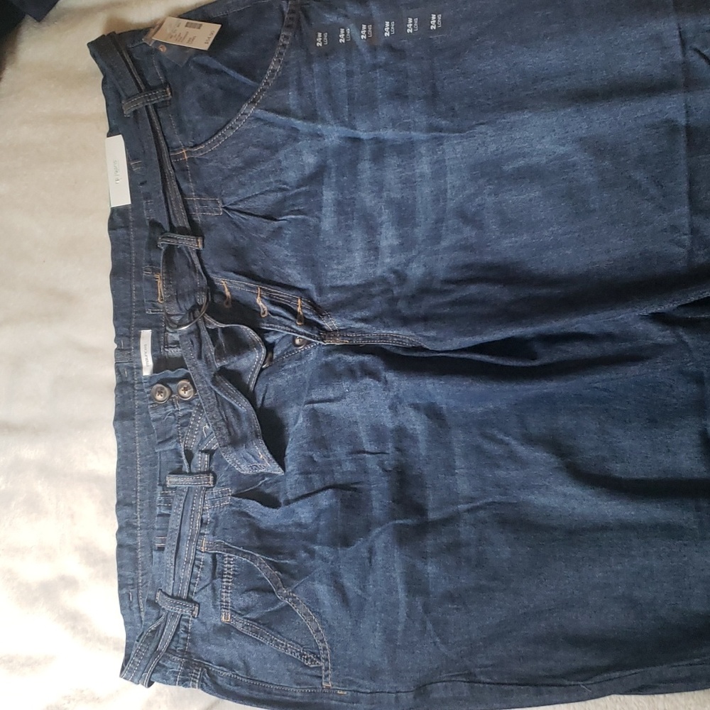 Maurices 24w Long Wide Leg High Rise Paper Bag Jeans NWT